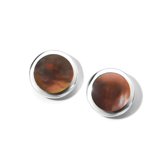 Rock Candy Small Flat Stud in Brown Shell