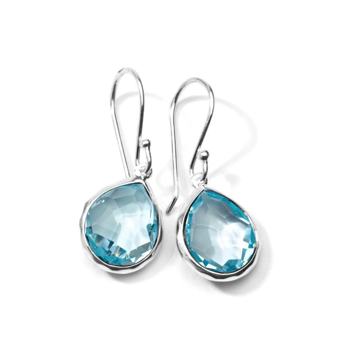 Silver Rock Candy Mini Teardrop Earring in Blue Topaz
