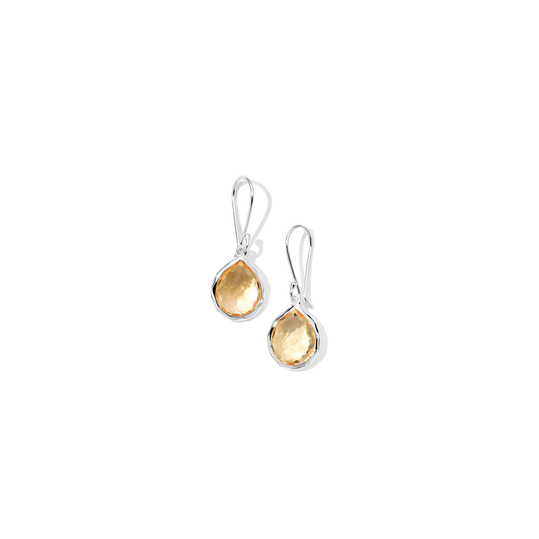 'Rock Candy' Teeny Teardrop Earrings in Cognac Citrine