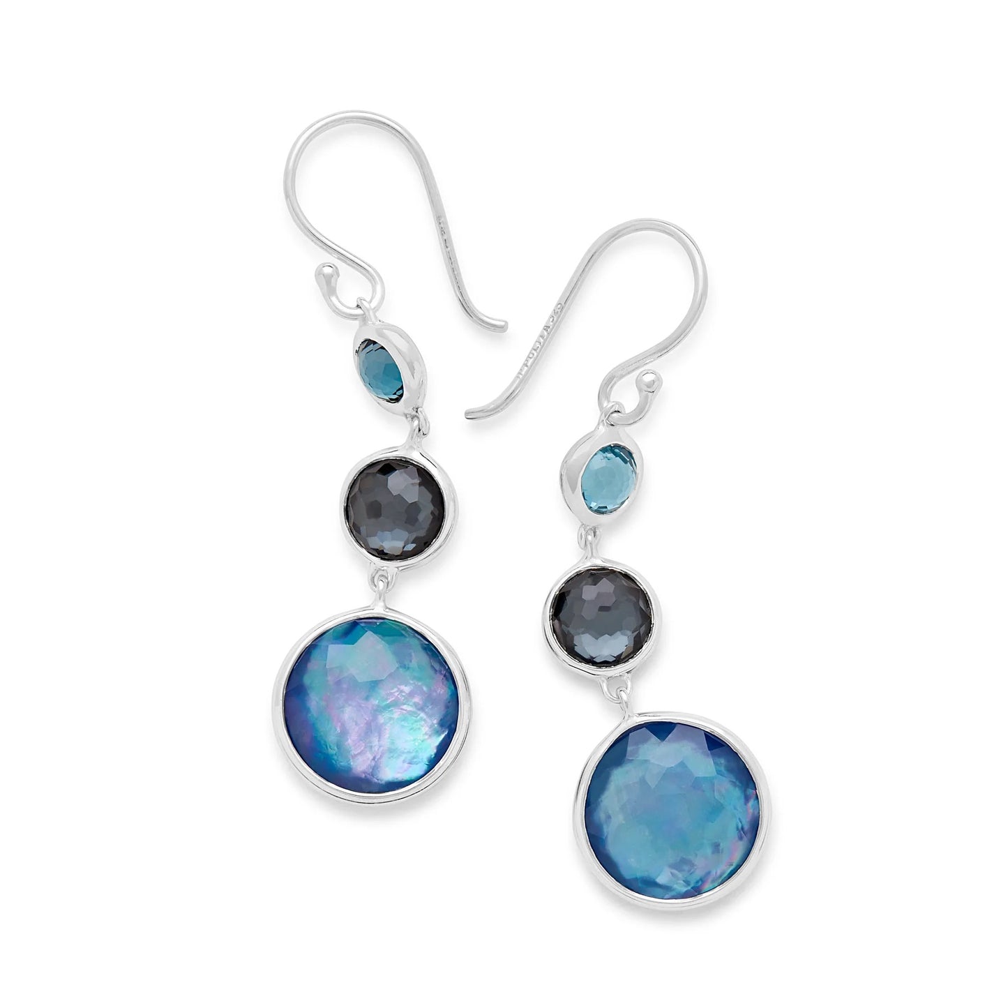 Silver Lollipop Lollitini 3-stone Drop Earring in Eclipse