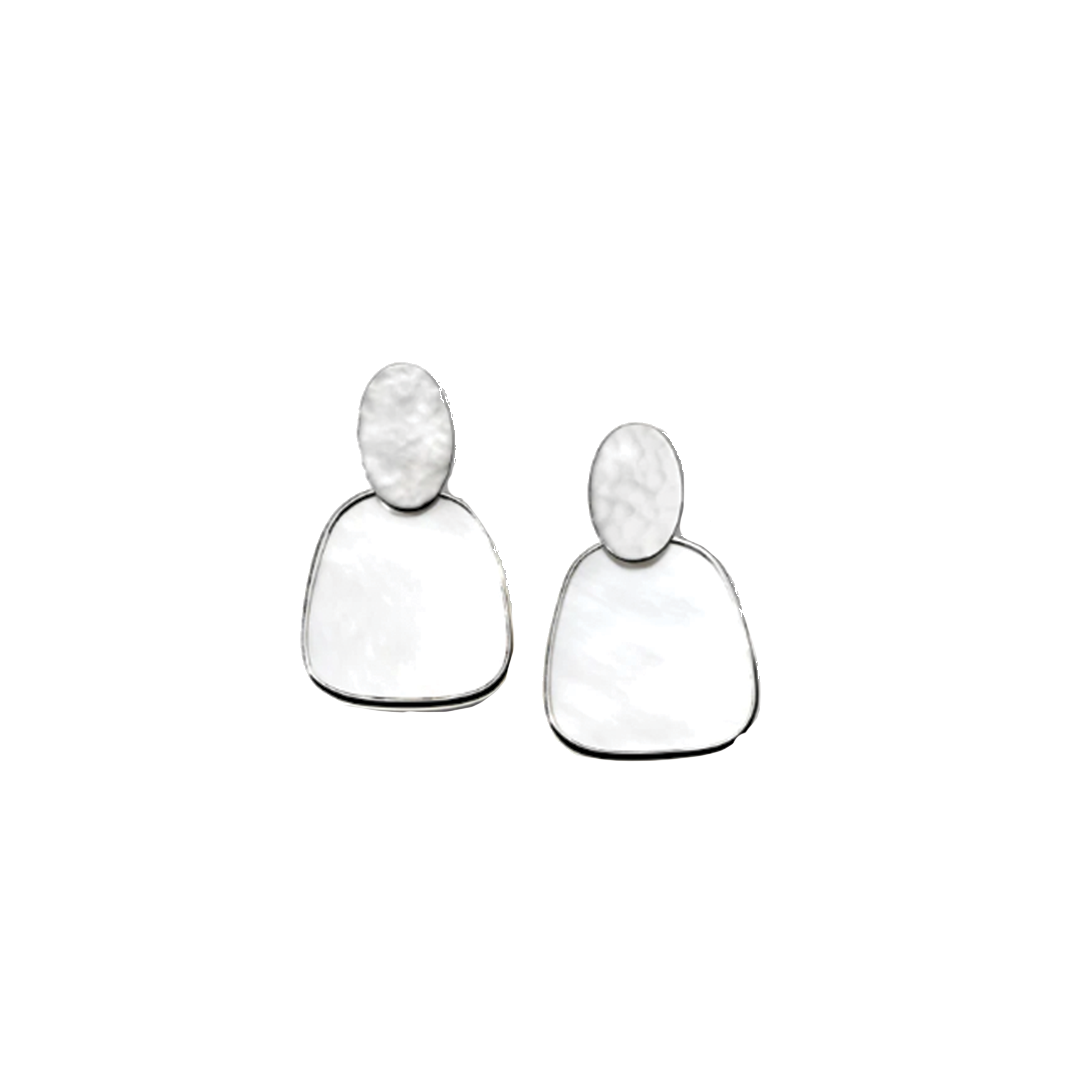'Rock Candy' Crinkle Oval Post Earrings with Mother-of-Pearl