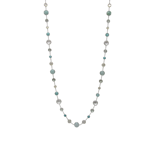 'Lollitini' Long Multicolored Gemstone Necklace in Brezza