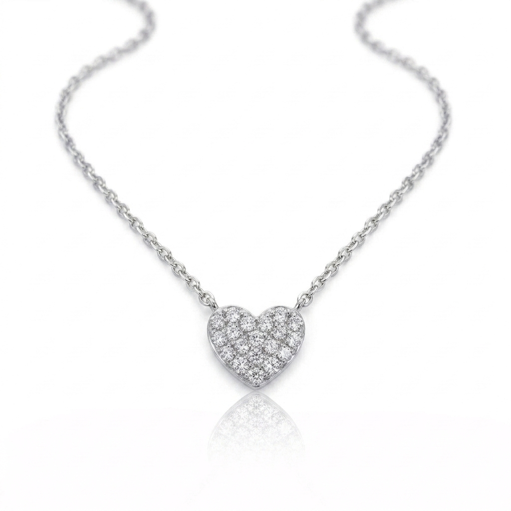Diamond Heart Pave Necklace