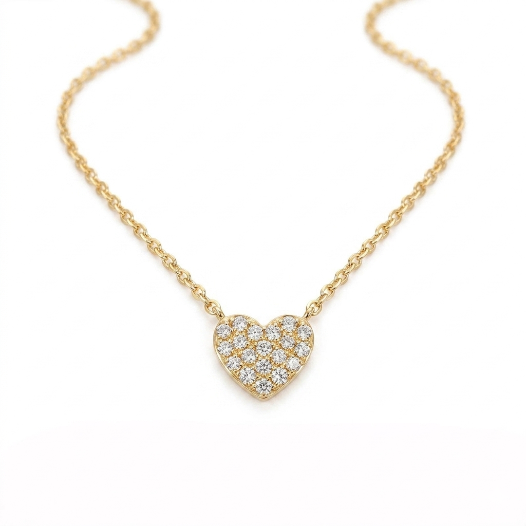 Diamond Heart Pave Necklace