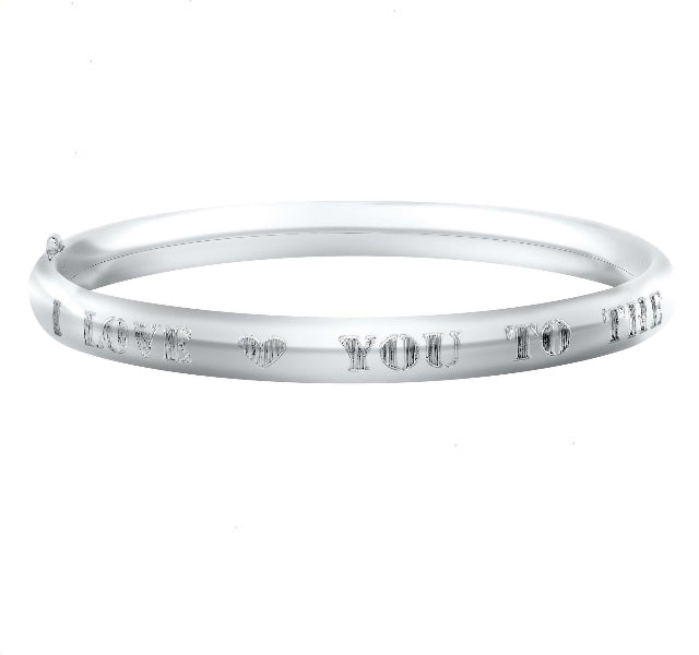 Moon And Back Baby Bangle in Silver