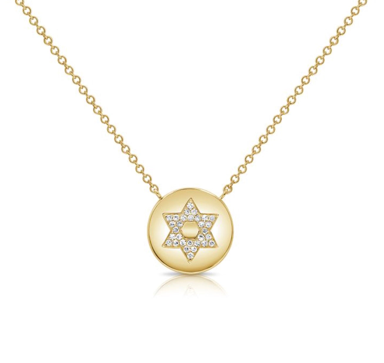 Diamond Star of David Pendant Necklace