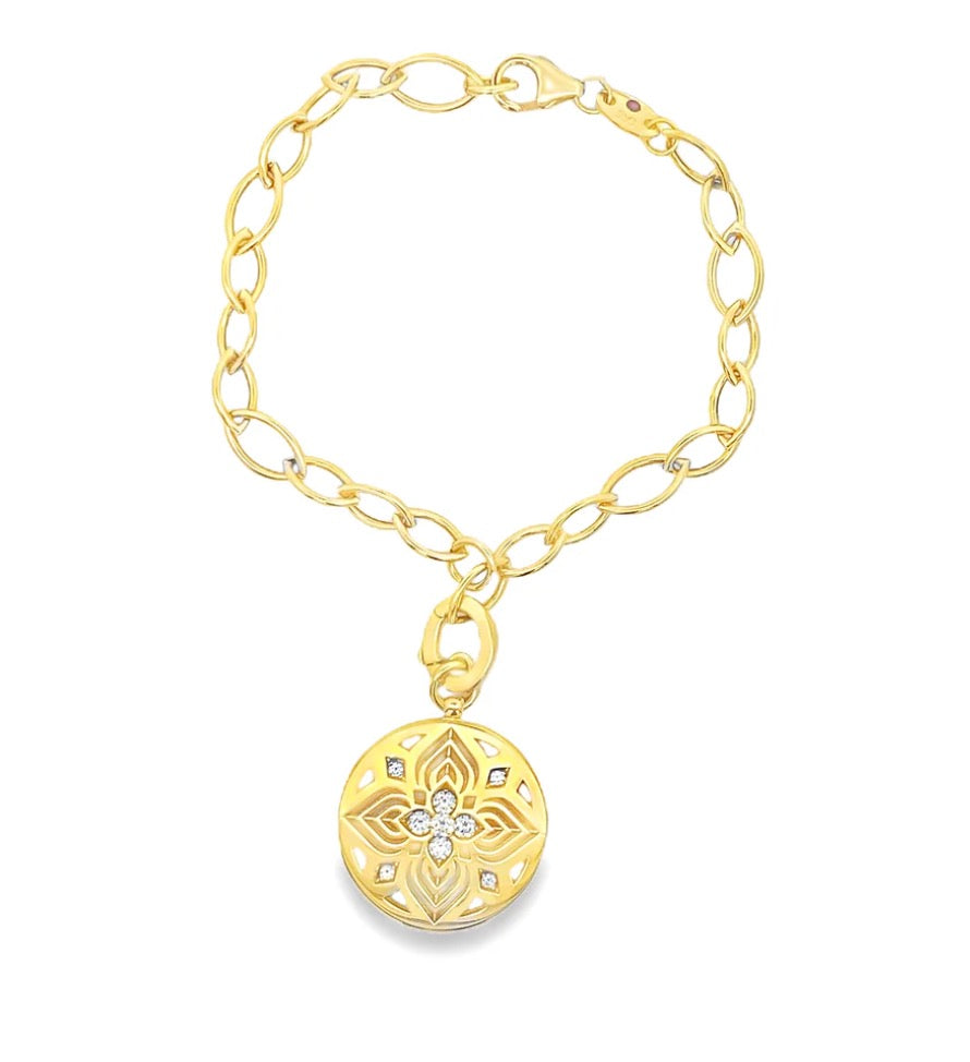 Diamond Flower Medallion Bracelet