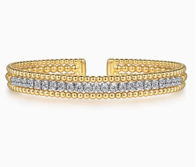 Wide Diamond Bangle Bracelet