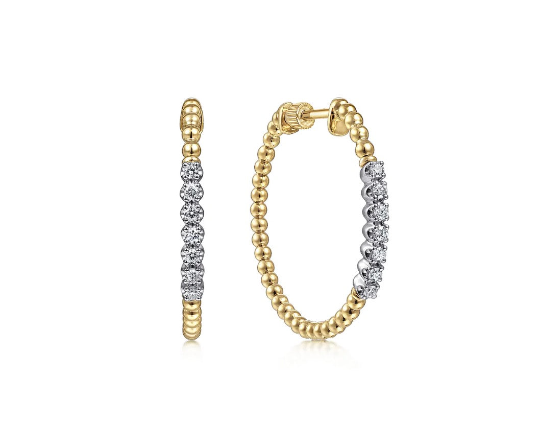 Classic Hoop Earrings with Diamonds