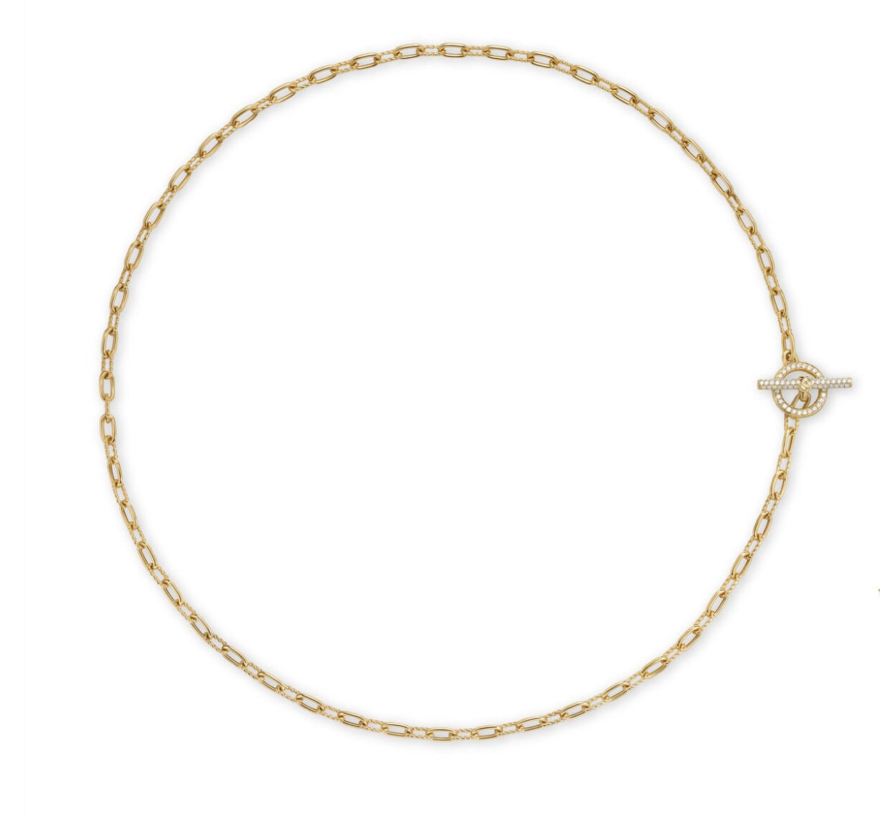 DY Madison® Pavé Diamond Toggle Chain Necklace in 18K Yellow Gold