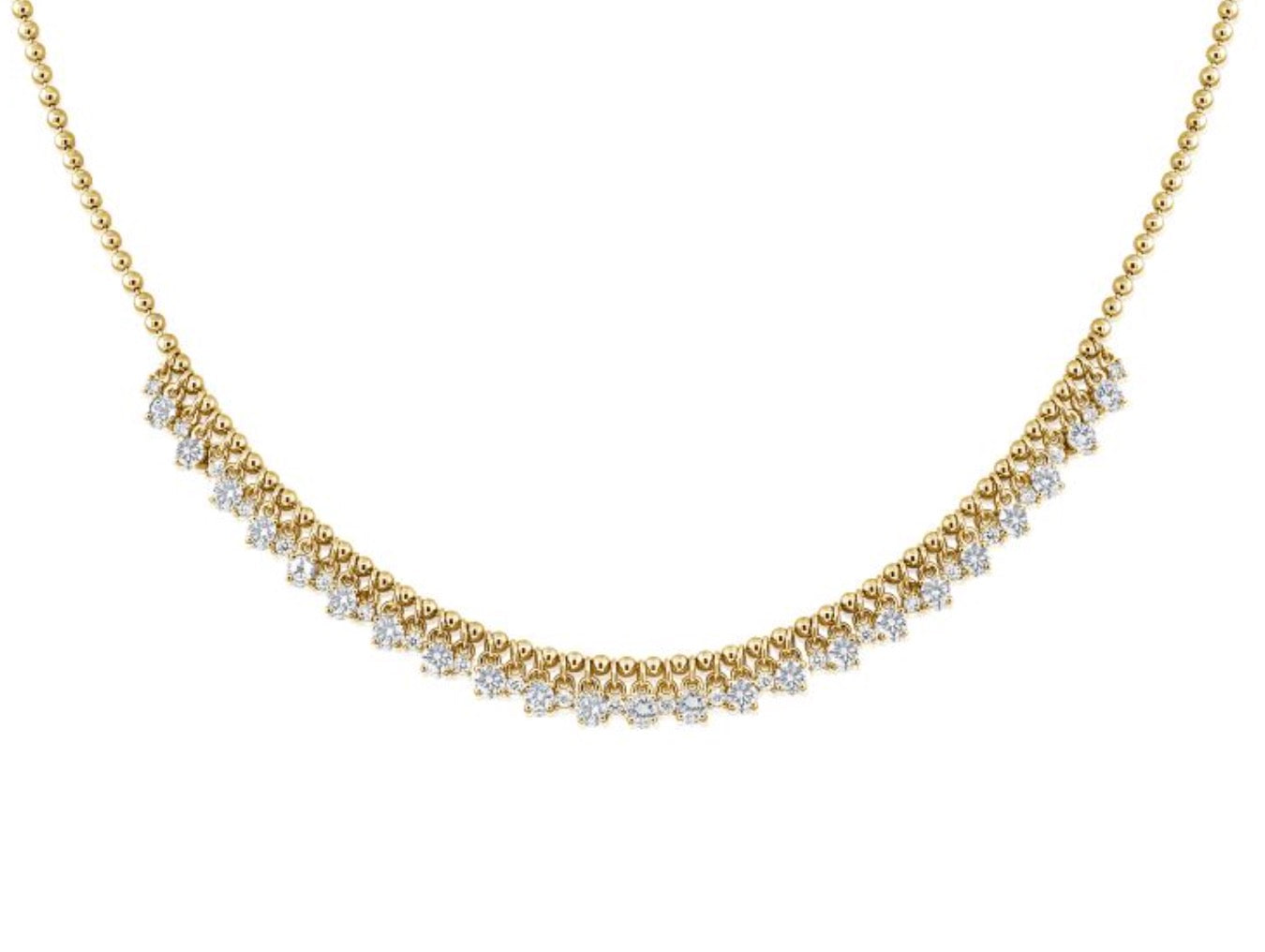Round Cut Diamond Ball Necklace