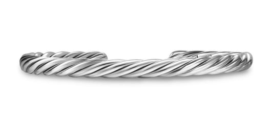 Cable Cuff Bracelet in Sterling Silver, 6mm