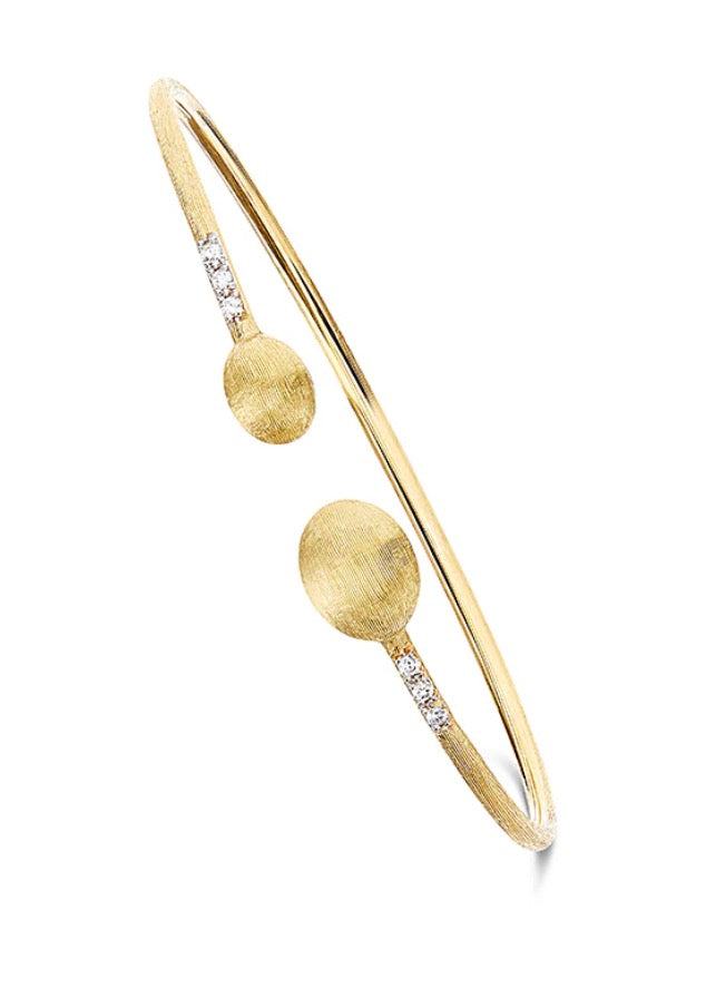 'Dancing In The Rain' Open Cuff Bangle with Diamonds
