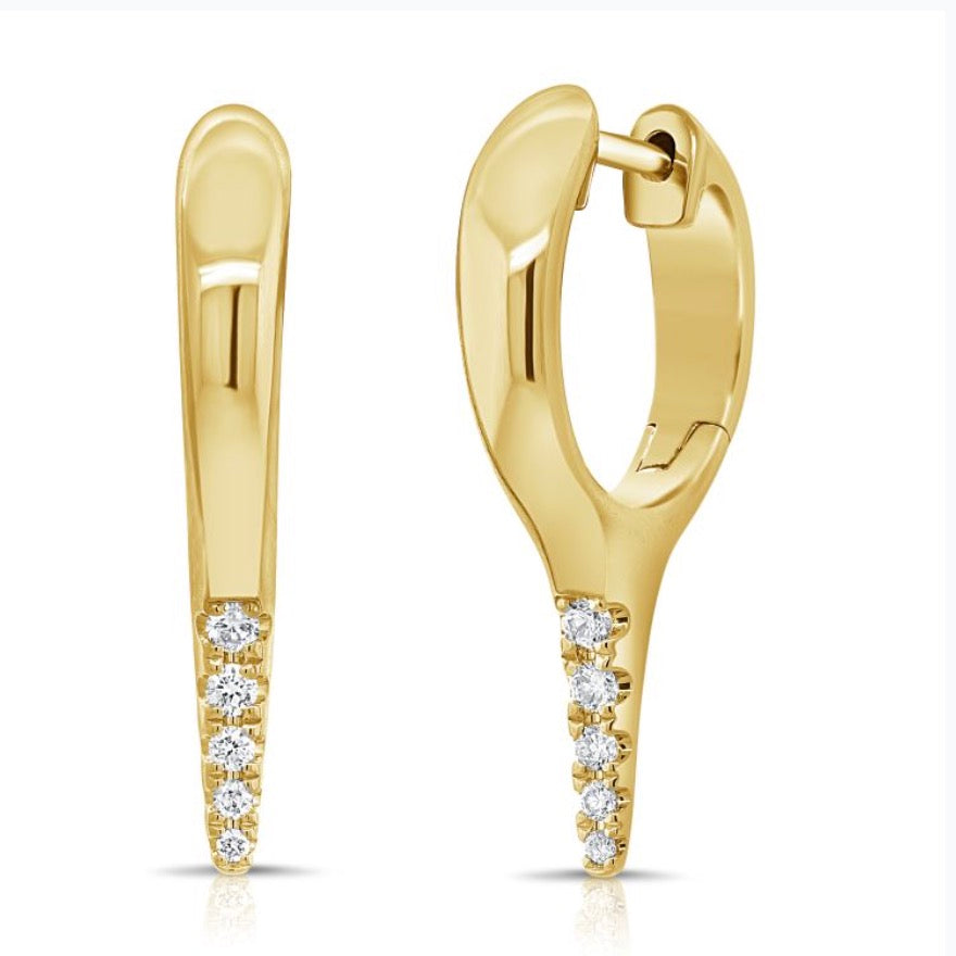 Polished Hoop with Diamond Spike