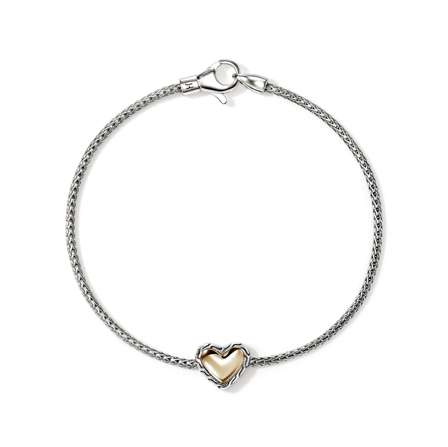 JOHN HARDY SS/14KY ESSENTIALS HEART 1.8MM CHAIN BRACELET WIT...
