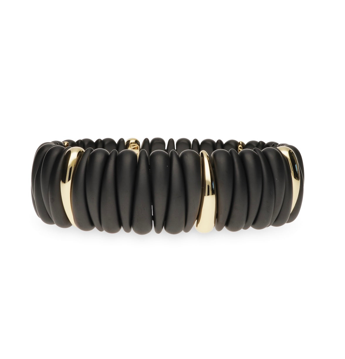 Artiglio Ceramic Stretch Bracelet with Gold Sections