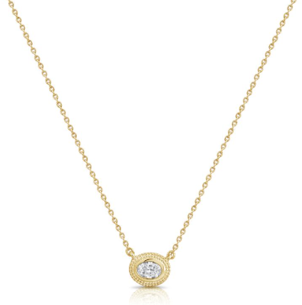 Oval Diamond Pendant Necklace