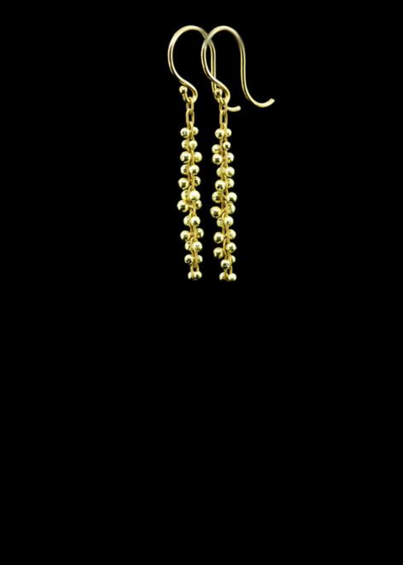 Short Beaded Cluster Earrings in 18K Yellow Gold