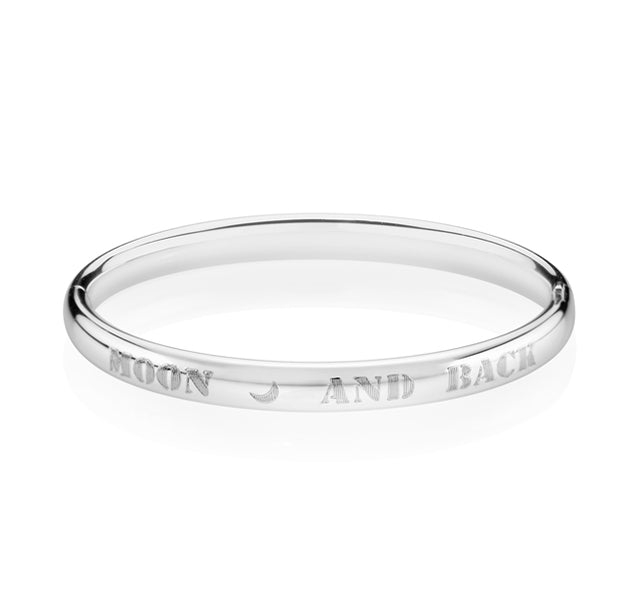 Moon And Back Baby Bangle in Silver