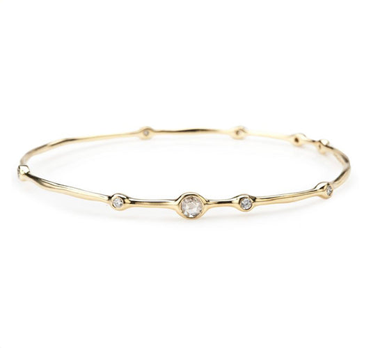 Superstar Bangle in 18K Gold with Diamonds