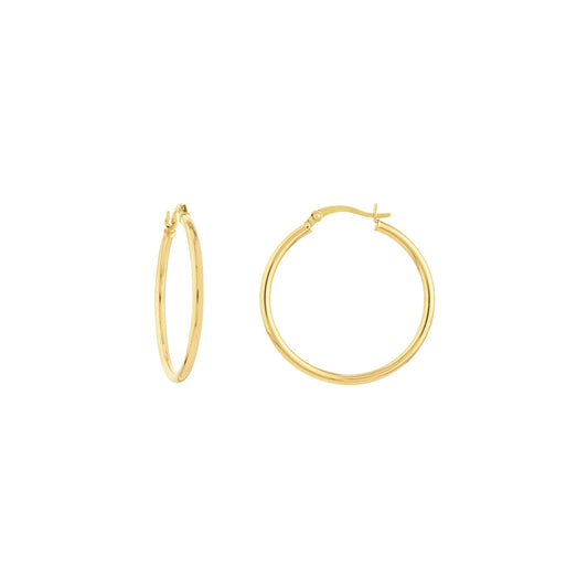 30mm Lightweight Hoop Earrings in Yellow Gold