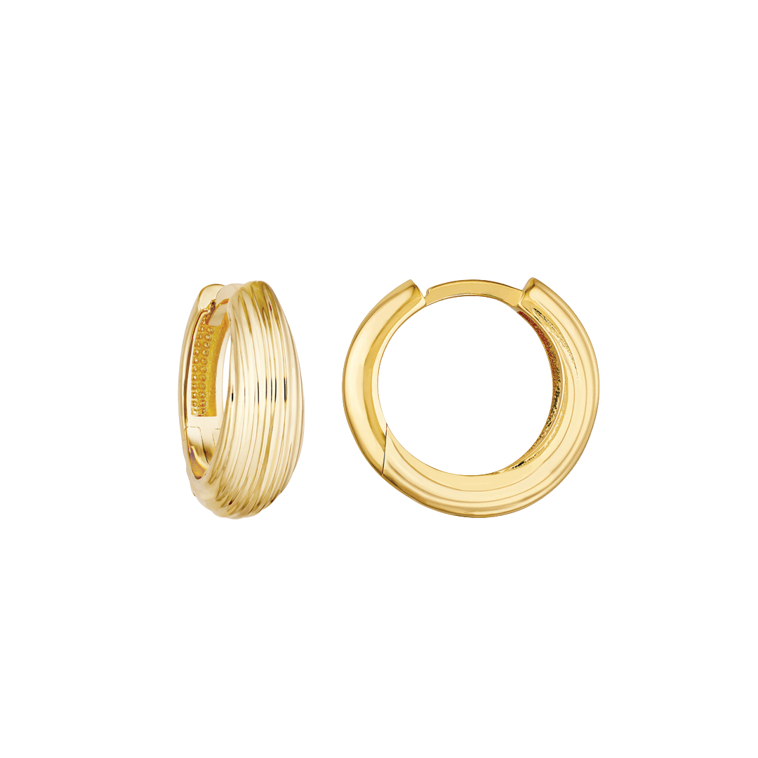 Fluted Polished Hoop Earrings
