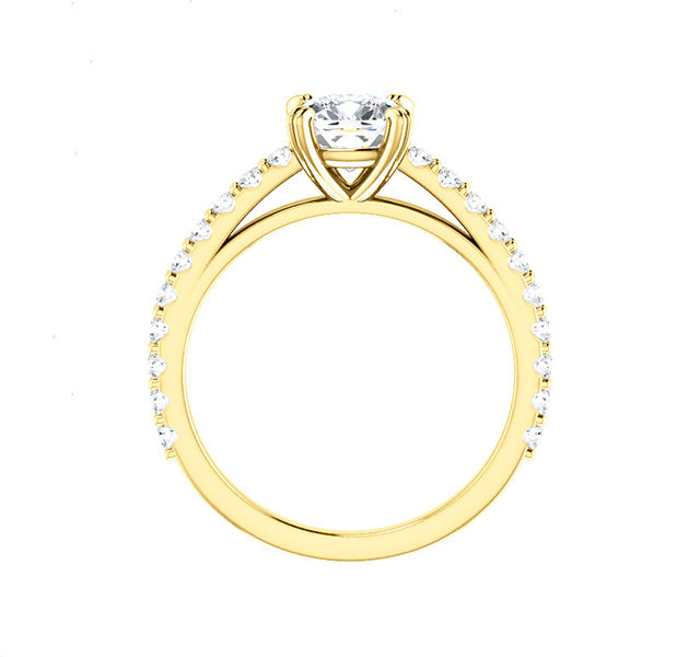 Setting for Cushion with Side Diamonds