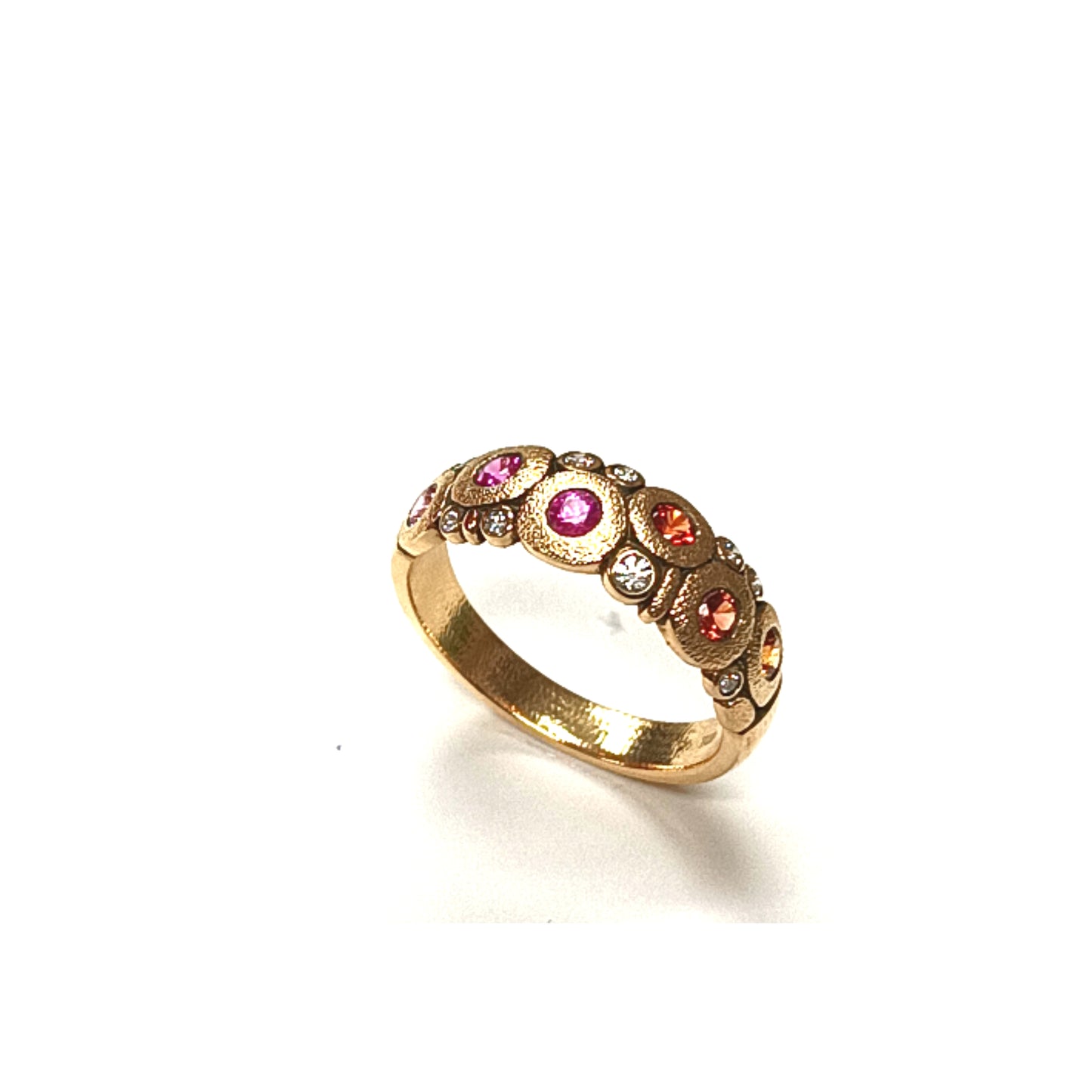 18k Gold Sapphire And Diamond Candy Dome Ring