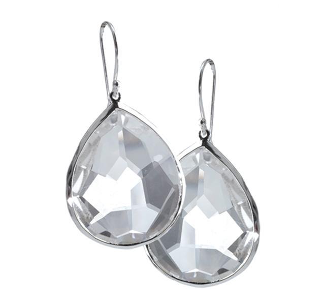 Silver Rock Candy Teardrop Earrings in Quartz