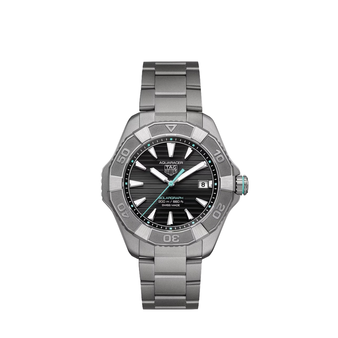 40mm Aquaracer Solargraph Watch with Black Dial