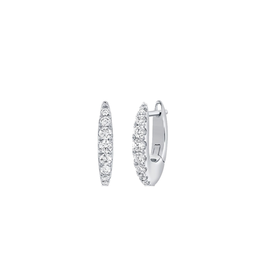 Diamond Hoop Earrings in 14K White Gold