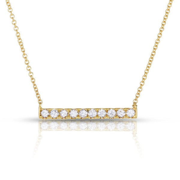 Diamond Bar Necklace in Yellow Gold