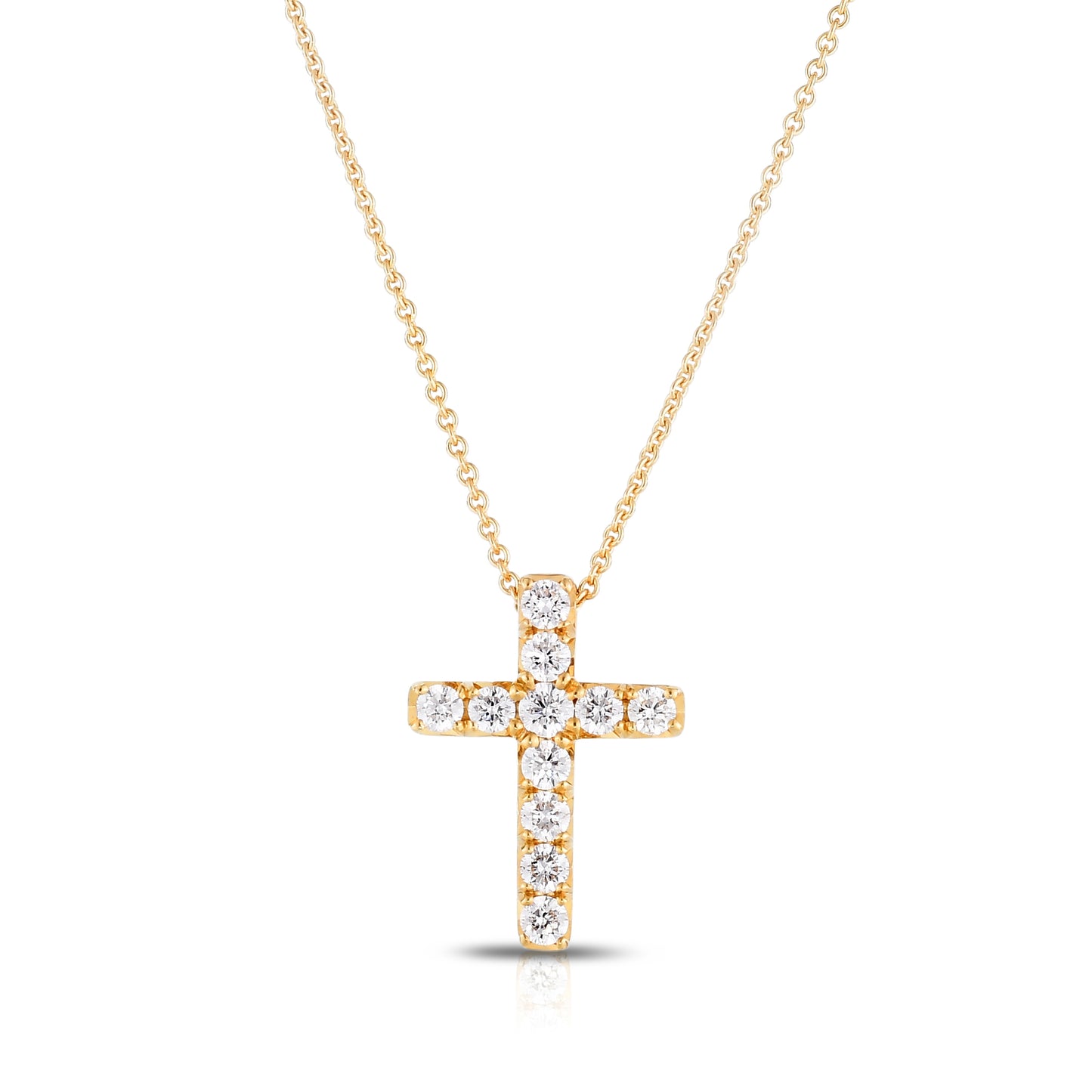 Diamond Cross Pendant in Yellow Gold