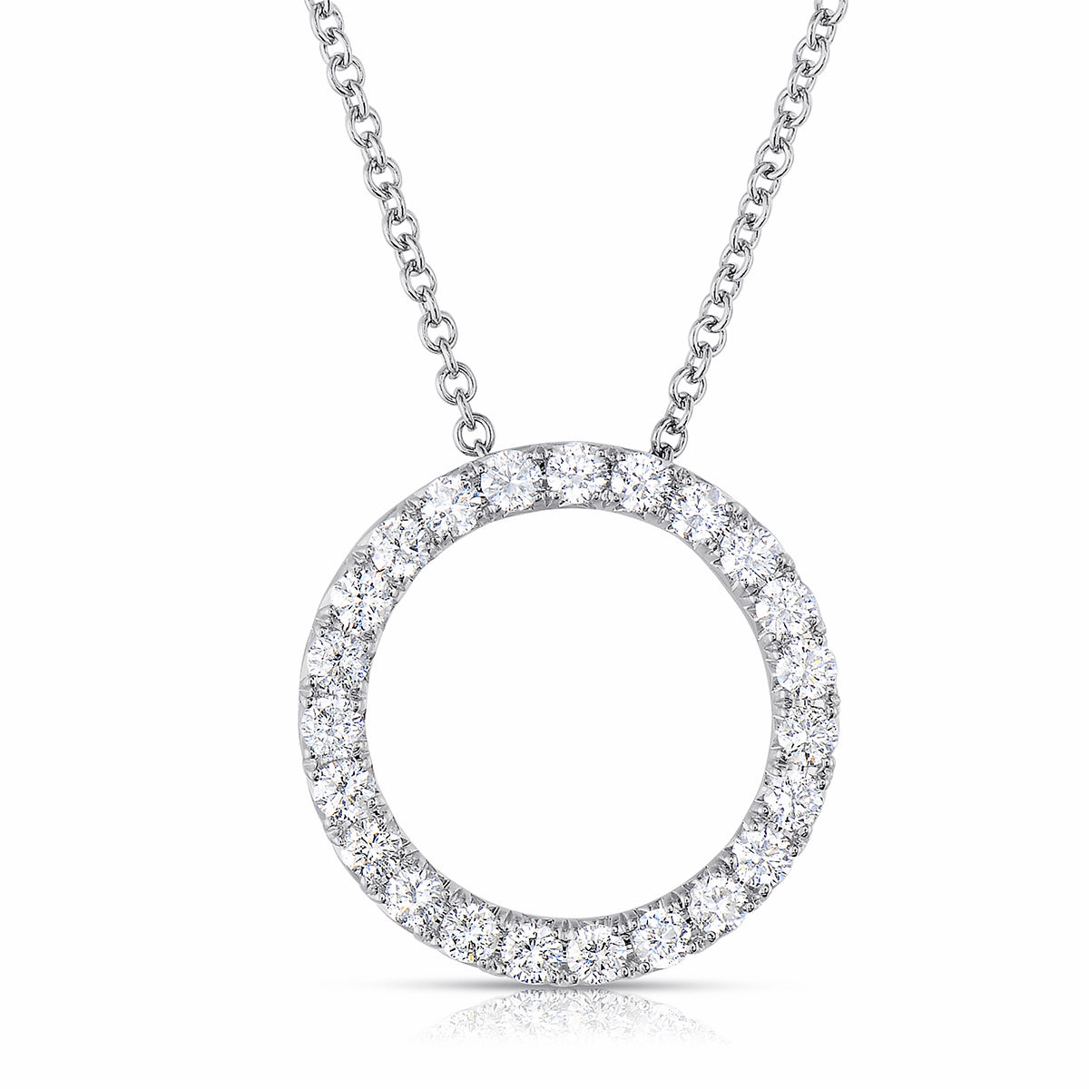 Open Circle Eternity Diamond Pendant Necklace