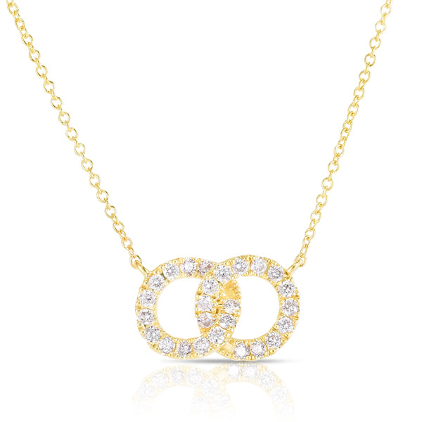Interlocked Diamond Circle Pendant Necklace