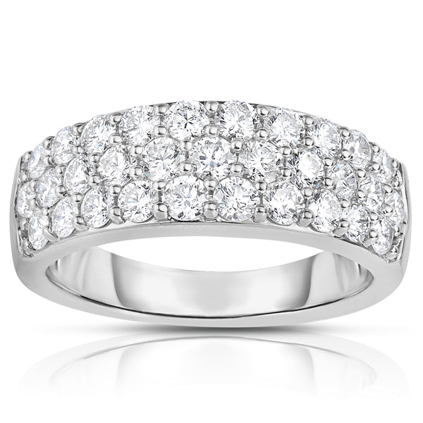 3-Row Tapered Pavé Diamond Band