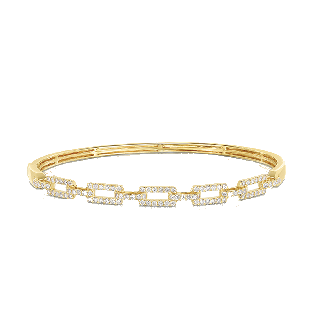 Stacking Bangle with Pave Diamond Rigid Chain Links