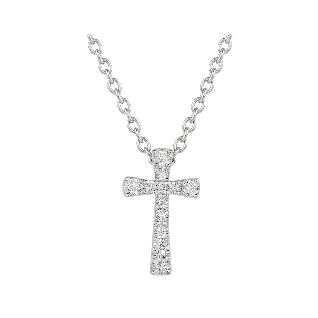 Flared Diamond Cross Necklace