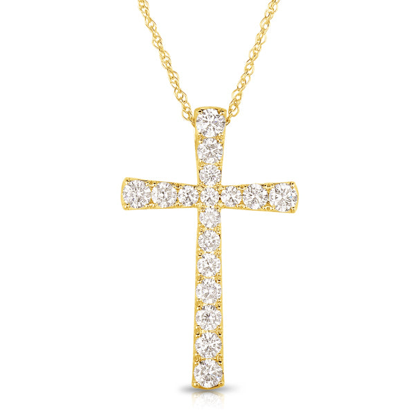 Flared Cross Pendant Necklace