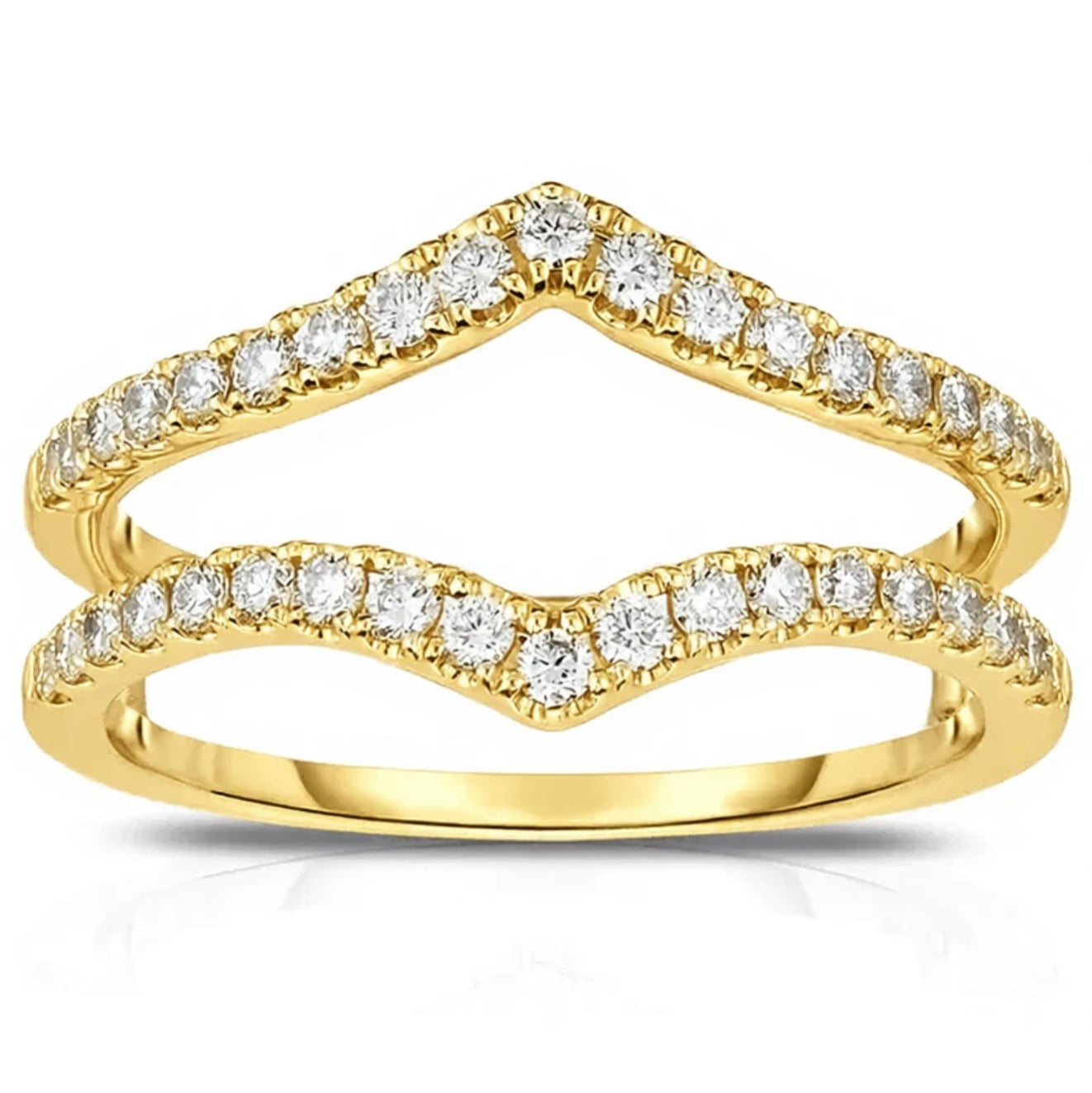38-Stone V Shaped Diamond Insert Band