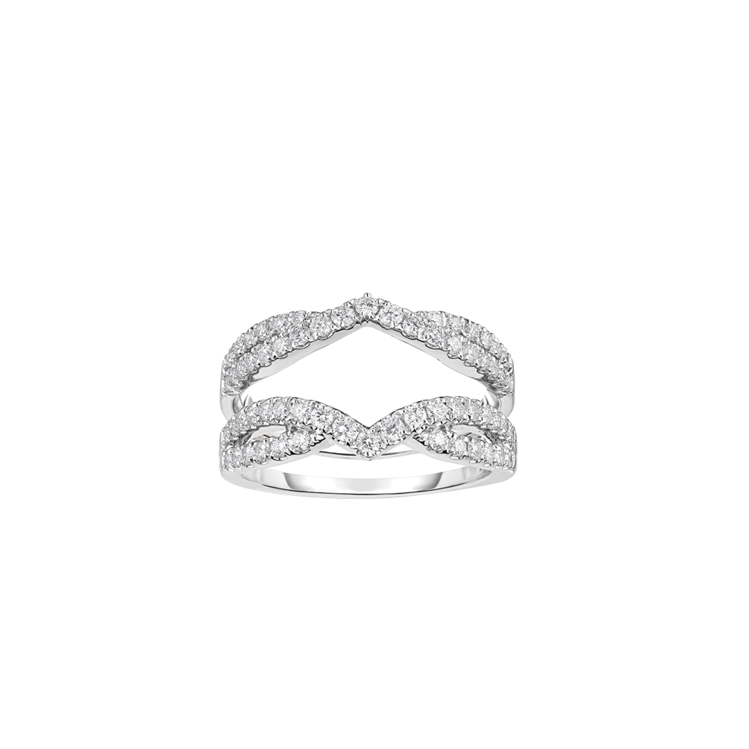 V-Shaped Diamond Insert Band in White Gold