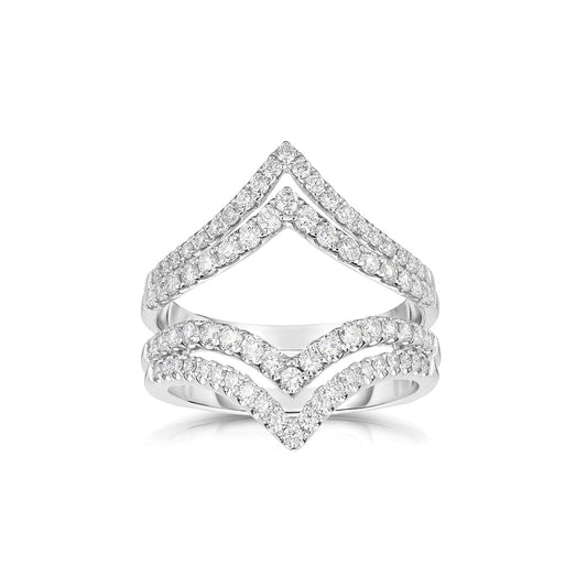 V-Shaped Double Row Band with Split Prong Diamonds