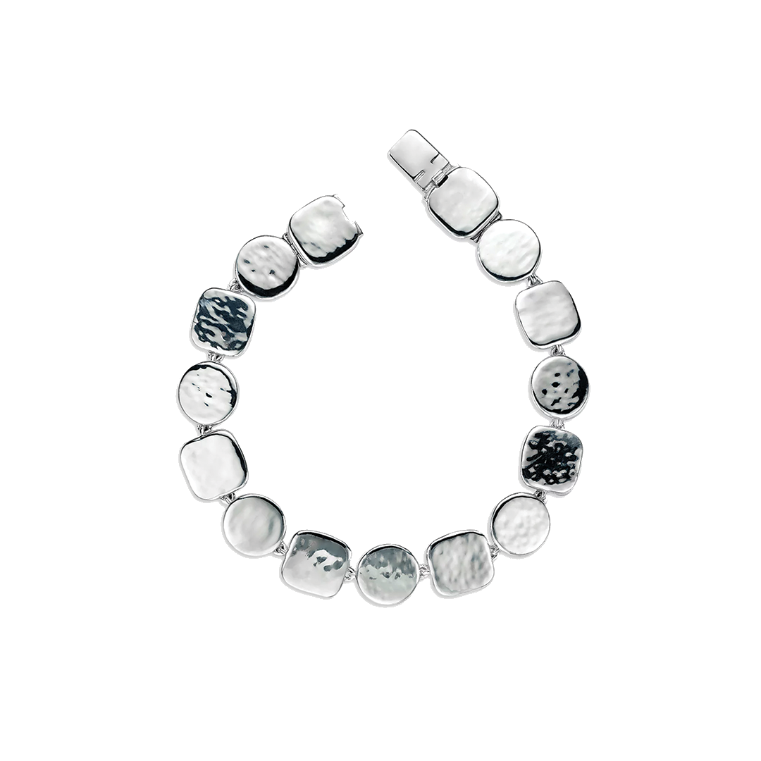 'Classico' Hammered Surface Link Bracelet