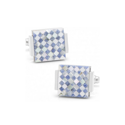 Mother of Pearl Checkered Cufflinks