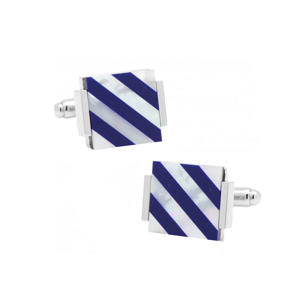 Mother of Pearl Diagonal Stripped Cufflinks