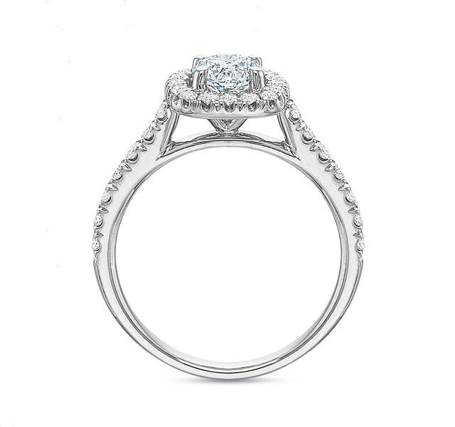 Cushion Halo Engagement Ring 1.25tw