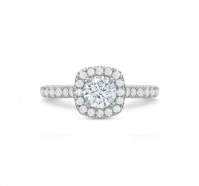 Cushion Halo Engagement Ring 1.25tw