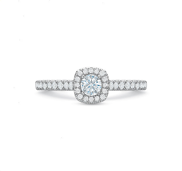Cushion Halo Engagement Ring .50tw
