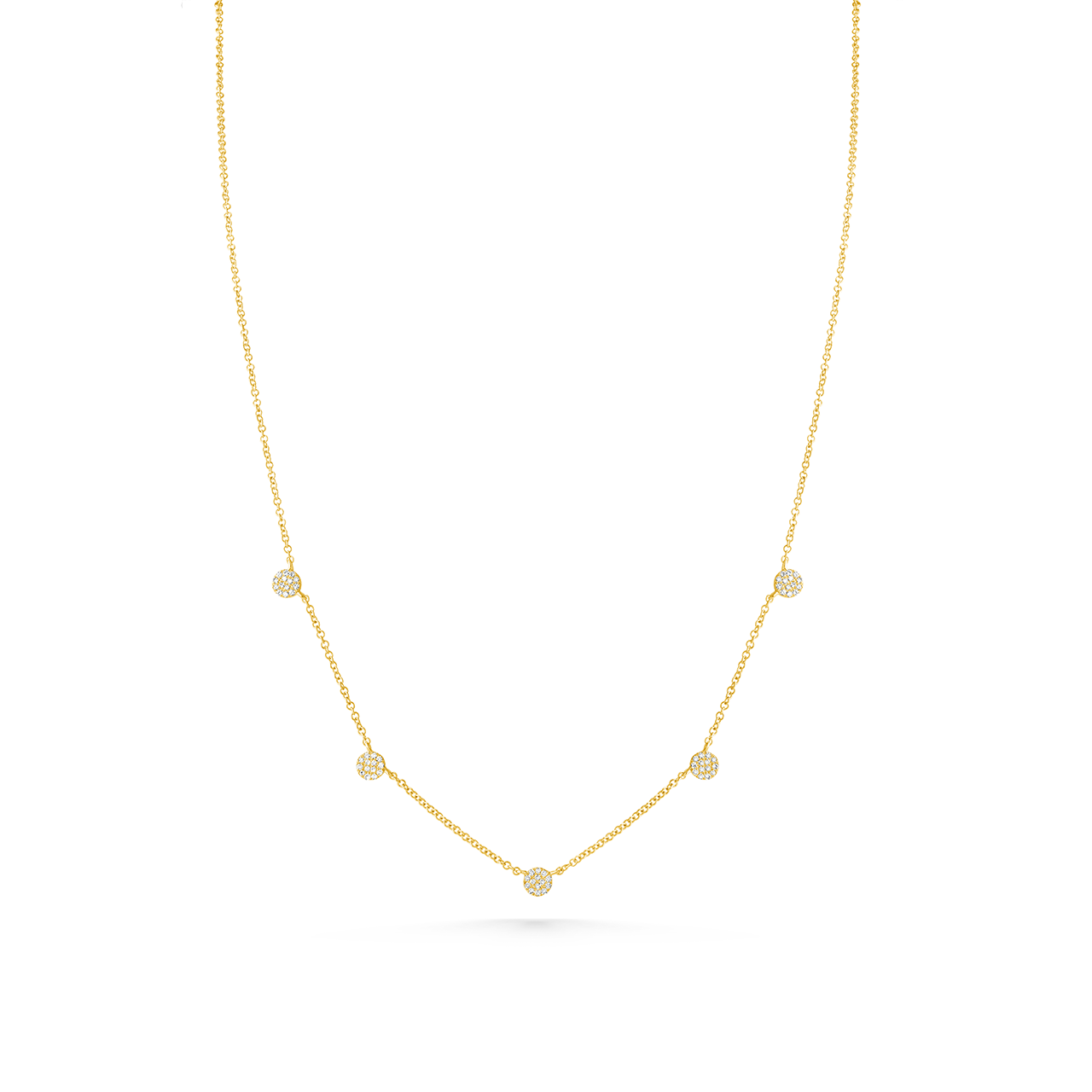 Diamond Station Necklace in Yellow Gold