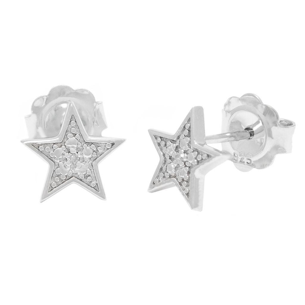 Pave Diamond Star Studs